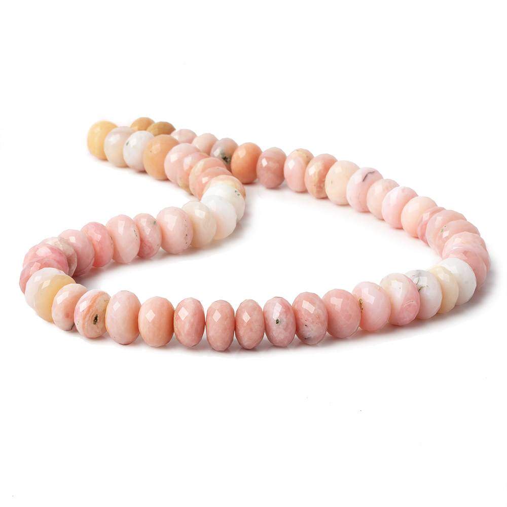 10-11mm Pink Peruvian Opal Faceted Rondelle Beads 14.5 inches 57 pieces - Beadsofcambay.com