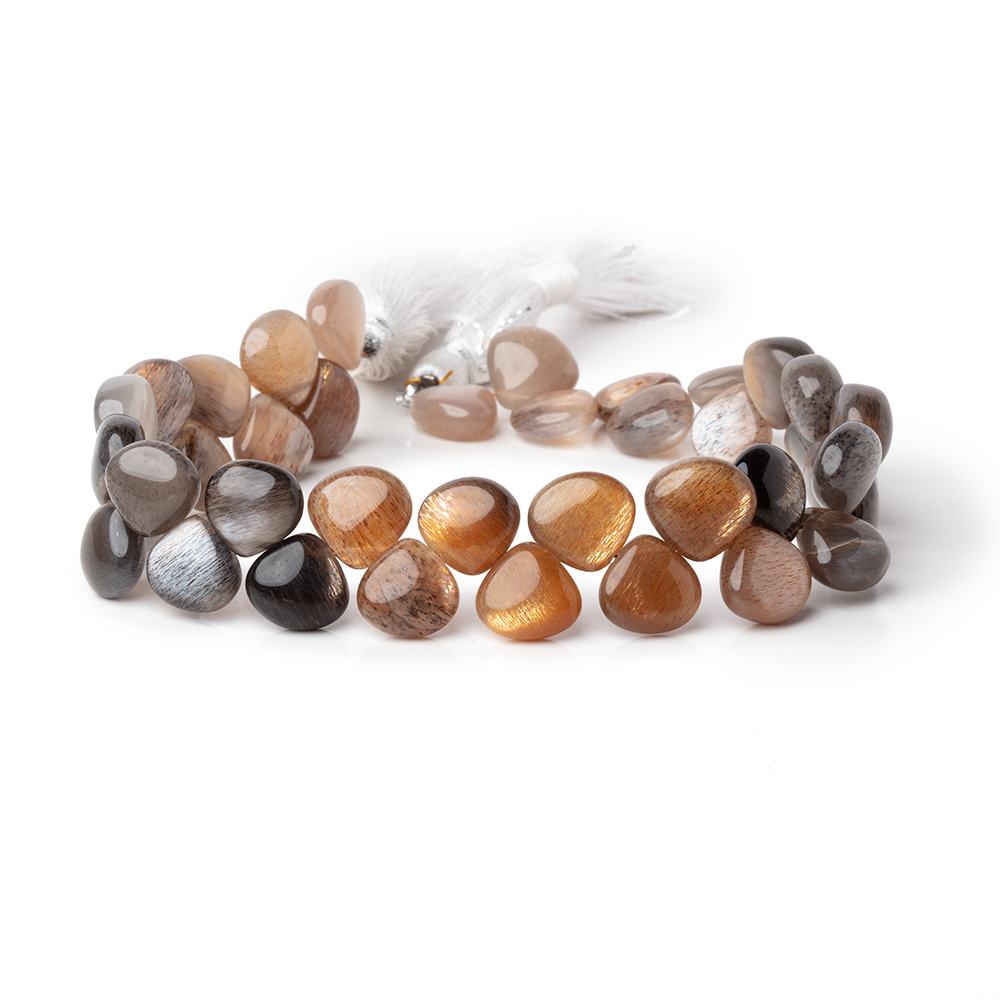 10-11mm Sunstone & Moonstone Plain Heart Beads 8.5 inch 40 pieces - Beadsofcambay.com