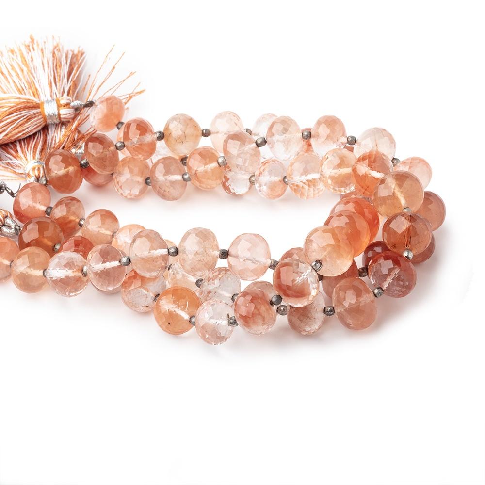 10-11mm Tangerine Quartz Faceted Rondelle Beads 8.25 inch 22 pieces - Beadsofcambay.com