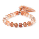 10-11mm Tangerine Quartz Faceted Rondelle Beads 8.25 inch 22 pieces - Beadsofcambay.com