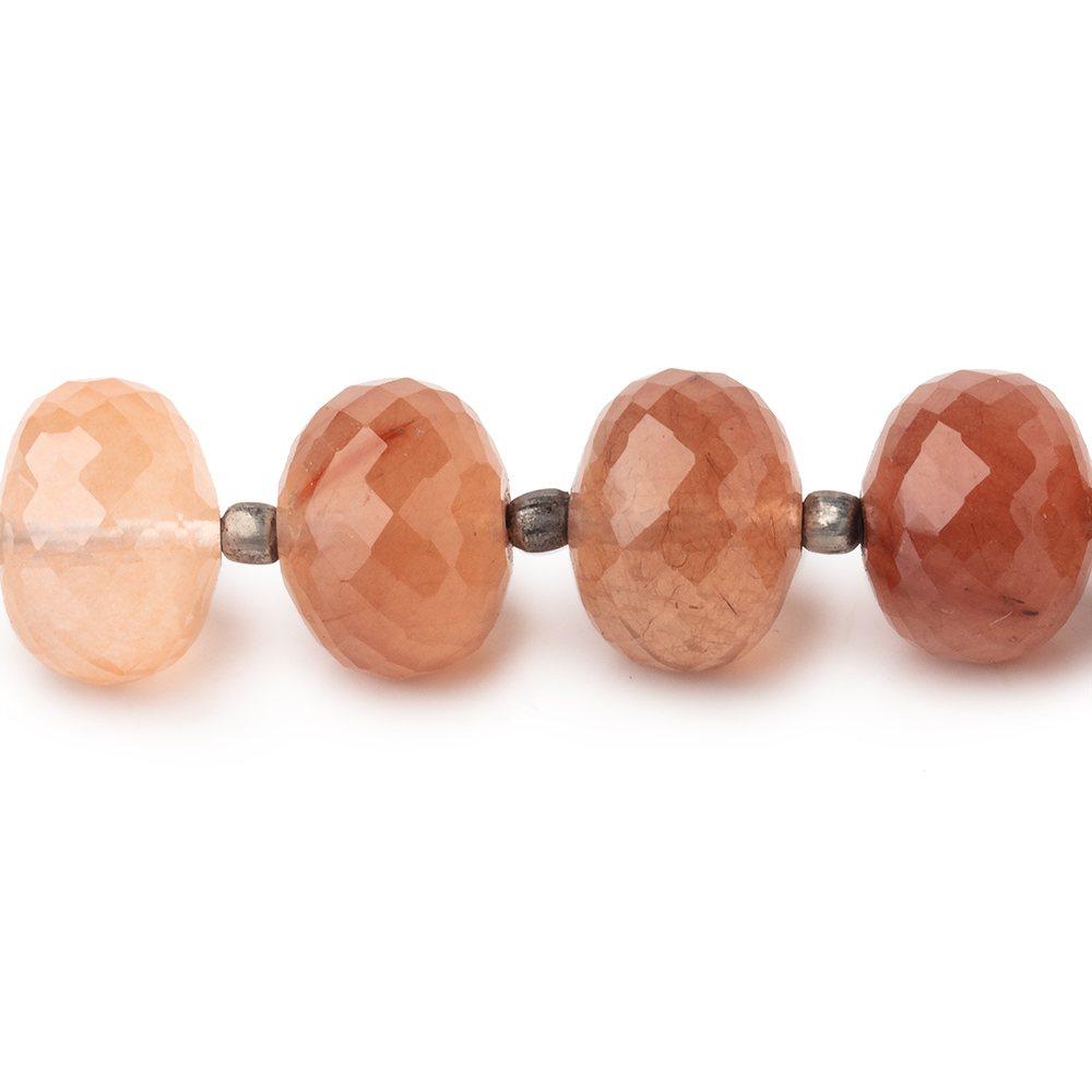 10-11mm Tangerine Quartz Faceted Rondelle Beads 8.25 inch 22 pieces - Beadsofcambay.com