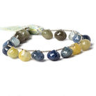 10-12mm Blue and Fancy Sapphire faceted Candy Kiss Beads 8 inch 17 pieces - Beadsofcambay.com