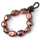 10-12mm Cinnamon Brown Large Hole Baroque Pearls Set of 10 - Beadsofcambay.com