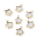 10-12mm Gold Leafed Crystal Quartz Faceted Star Focal Pendant 1 piece - Beadsofcambay.com