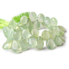 10-12mm Green Prehnite Plain Pear Beads 8 inch 42 pieces - Beadsofcambay.com