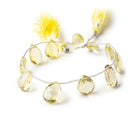 10-12mm Lemon Quartz Faceted Pear Beads 6.5 inch 11 pieces - Beadsofcambay.com