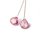 10-12mm Mystic Pink Topaz Faceted Pear & Heart Focal Bead Set of 2 - Beadsofcambay.com