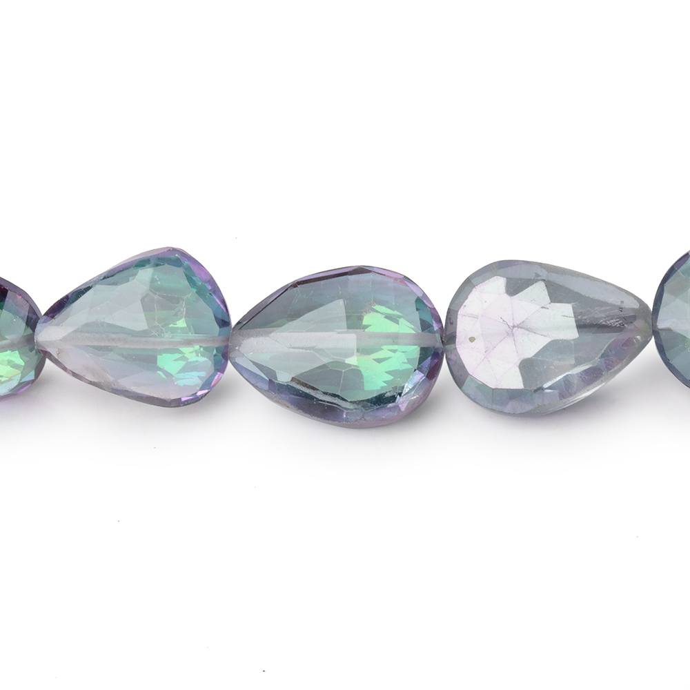 10-12mm Mystic White Topaz Straight Drill Faceted Pears 9 inch 19 Beads - Beadsofcambay.com
