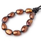 10-12mm Reddish Brown Large Hole Baroque Pearls Set of 10 - Beadsofcambay.com