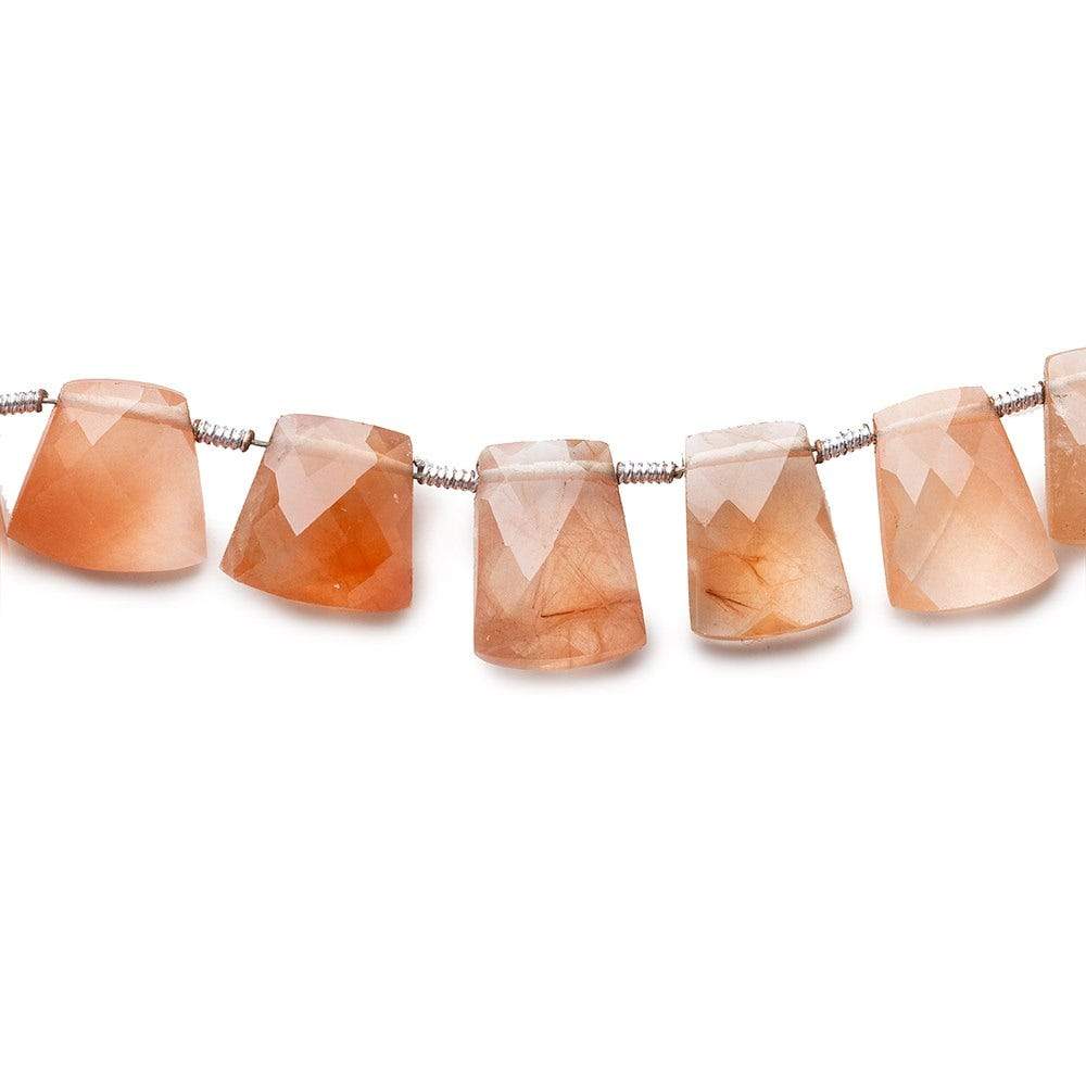 10-12mm Tangerine Hematoid Quartz Beads Fancy Cut Briolette 8 inch 20 pieces - Beadsofcambay.com