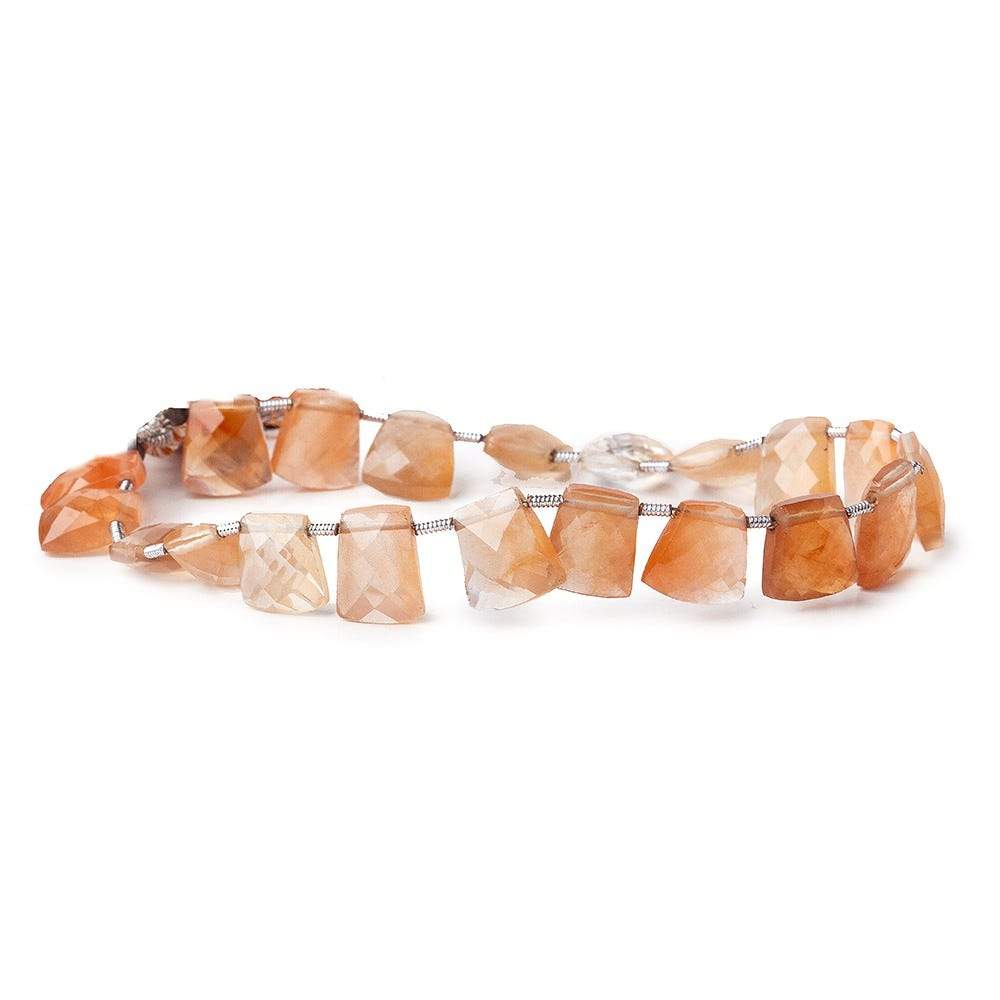 10-12mm Tangerine Hematoid Quartz Beads Fancy Cut Briolette 8 inch 20 pieces - Beadsofcambay.com