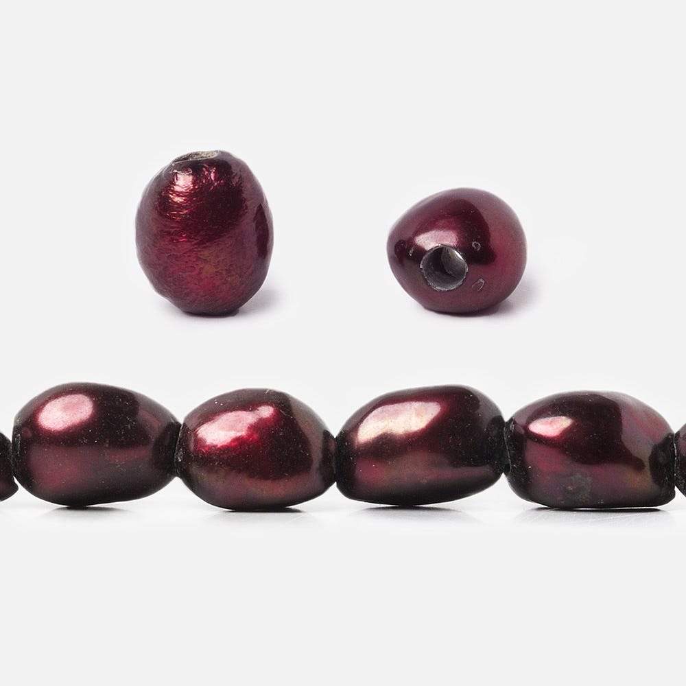 10-12mm Wine Baroque 2.5mm large hole Pearls 15 in. 32 pcs - Beadsofcambay.com