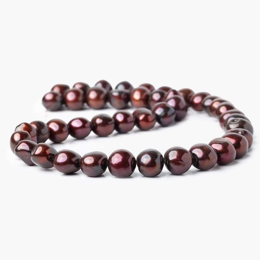 10-12mm Wine Baroque Pearls, 15 inch, 42 pieces - Beadsofcambay.com