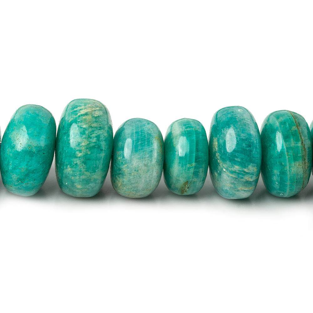 10-13.5mm Amazonite Plain Rondelle Beads 16 inch 67 pieces - Beadsofcambay.com