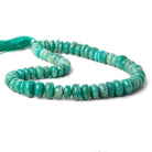 10-13.5mm Amazonite Plain Rondelle Beads 16 inch 67 pieces - Beadsofcambay.com