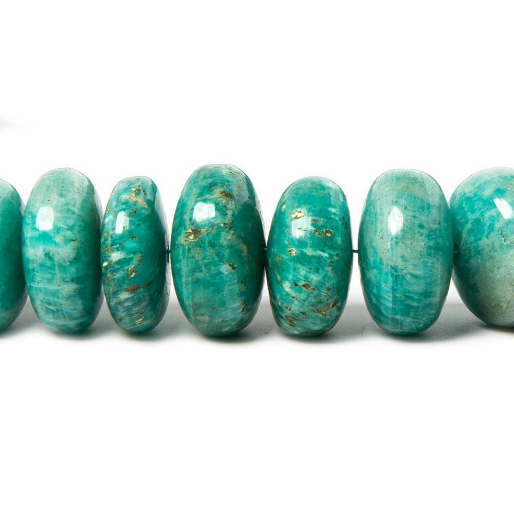 10-13.5mm Amazonite Plain Rondelle Beads 16 inch 67 pieces - Beadsofcambay.com