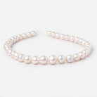 10-13.5mm White Off Round Freshwater Pearls 16 inch 37 Beads AA - Beadsofcambay.com