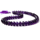 10-13mm Amethyst faceted rondelle beads 16 inch 56 pieces AAA - Beadsofcambay.com