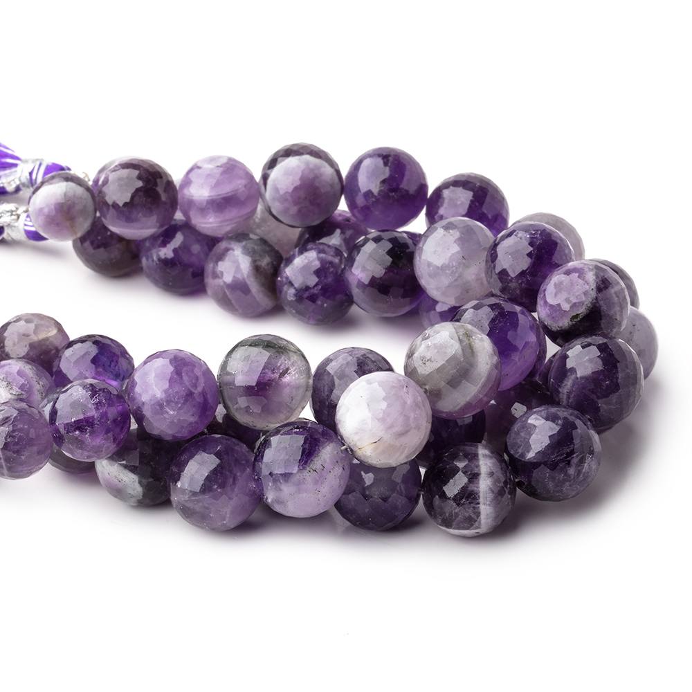 10-13mm Cape Amethyst Faceted Round Beads 8 inch 17 pieces - Beadsofcambay.com