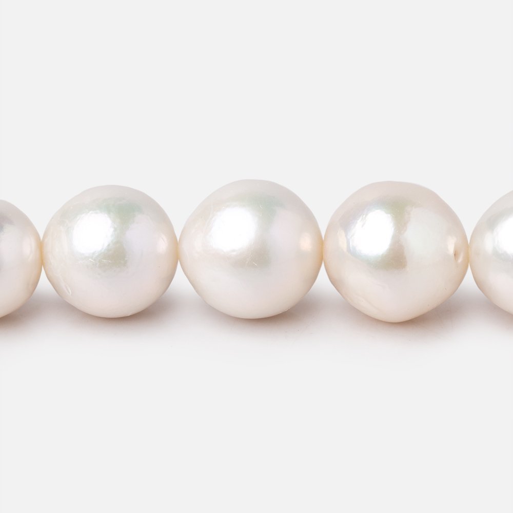 10-13mm Creamy White Off Round Freshwater Pearls 16 inch 36 Beads AA - Beadsofcambay.com