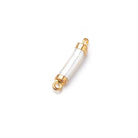 10-13mm Gold Leafed White Biwa Freshwater Pearl Connector 1 piece - Beadsofcambay.com