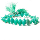 10-13mm Mint Green Chalcedony Side Drilled Faceted Marquise Beads 8 inch 29 pcs - Beadsofcambay.com