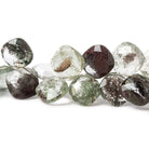 10-13mm Mossy Quartz Beads Corner Drilled Pillow 8 inch 38 pieces - Beadsofcambay.com