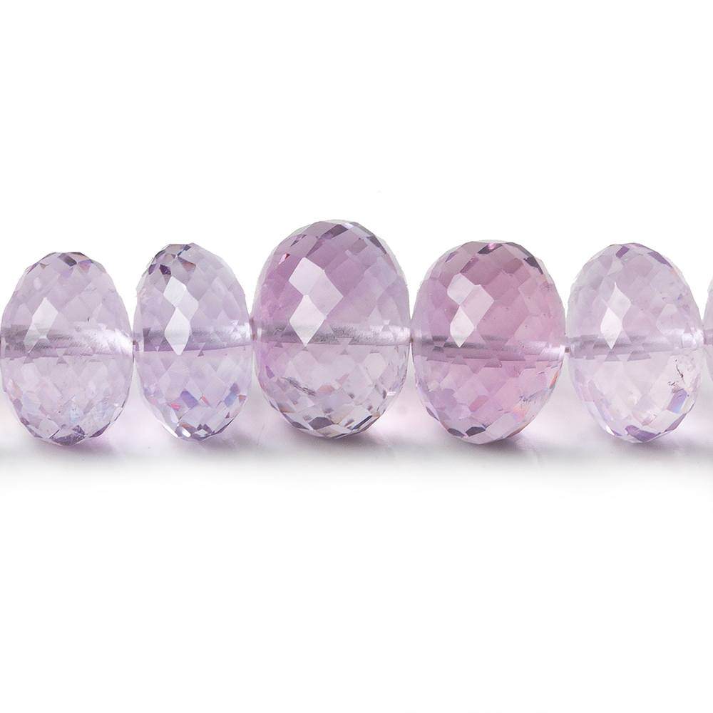 9.5-13mm Pink Amethyst Faceted Rondelle Beads 16 inch 51 pieces - Beadsofcambay.com