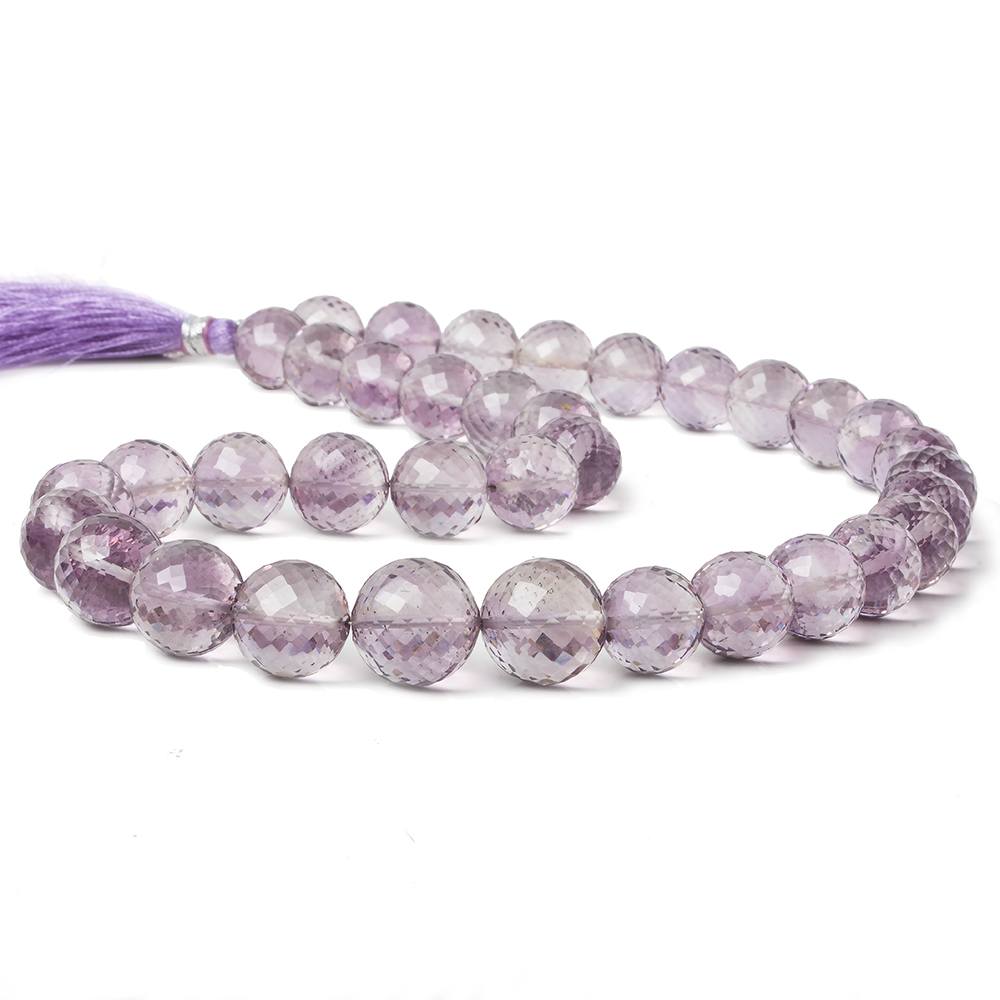 10-13mm Pink Amethyst faceted round beads 16 inch 36 pieces AAA - Beadsofcambay.com