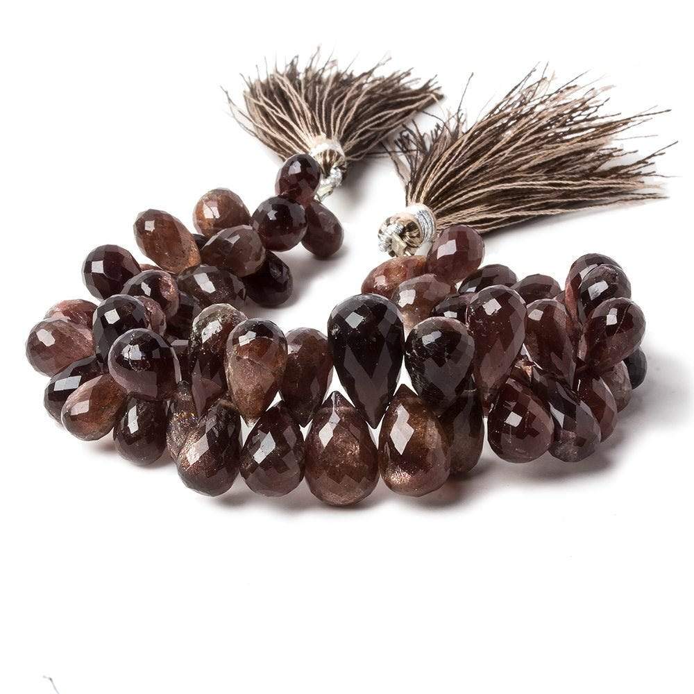 10-13mm Plum Scapolite Faceted Tear Drop Beads 7 inch 50 pieces - Beadsofcambay.com