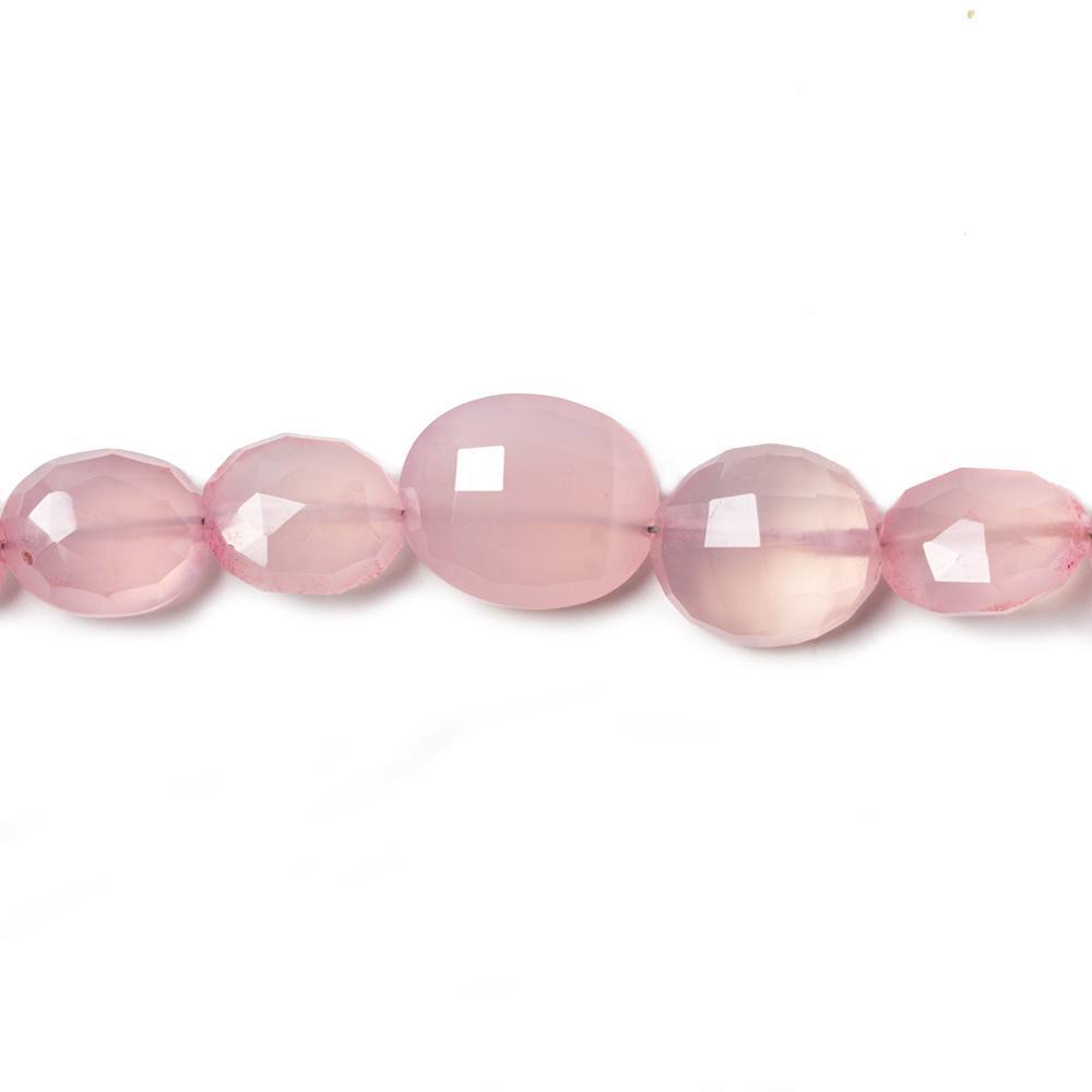 10 - 13mm Rose Pink Chalcedony Faceted Oval Beads 8 inch 18 pieces - Beadsofcambay.com