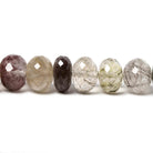 10-13mm Sagenetic Quartz Faceted Rondelle 8 inch 28 pieces - Beadsofcambay.com