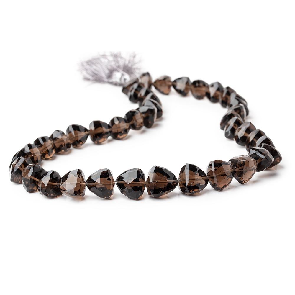 10-13mm Smoky Quartz Faceted Trillion Beads 16 inch 40 pieces - Beadsofcambay.com