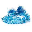 10-13mm Swiss Blue Topaz Faceted Pear Beads 8 inch 54 pieces AAA - Beadsofcambay.com