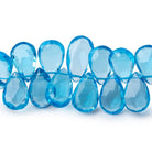 10-13mm Swiss Blue Topaz Faceted Pear Beads 8 inch 54 pieces AAA - Beadsofcambay.com