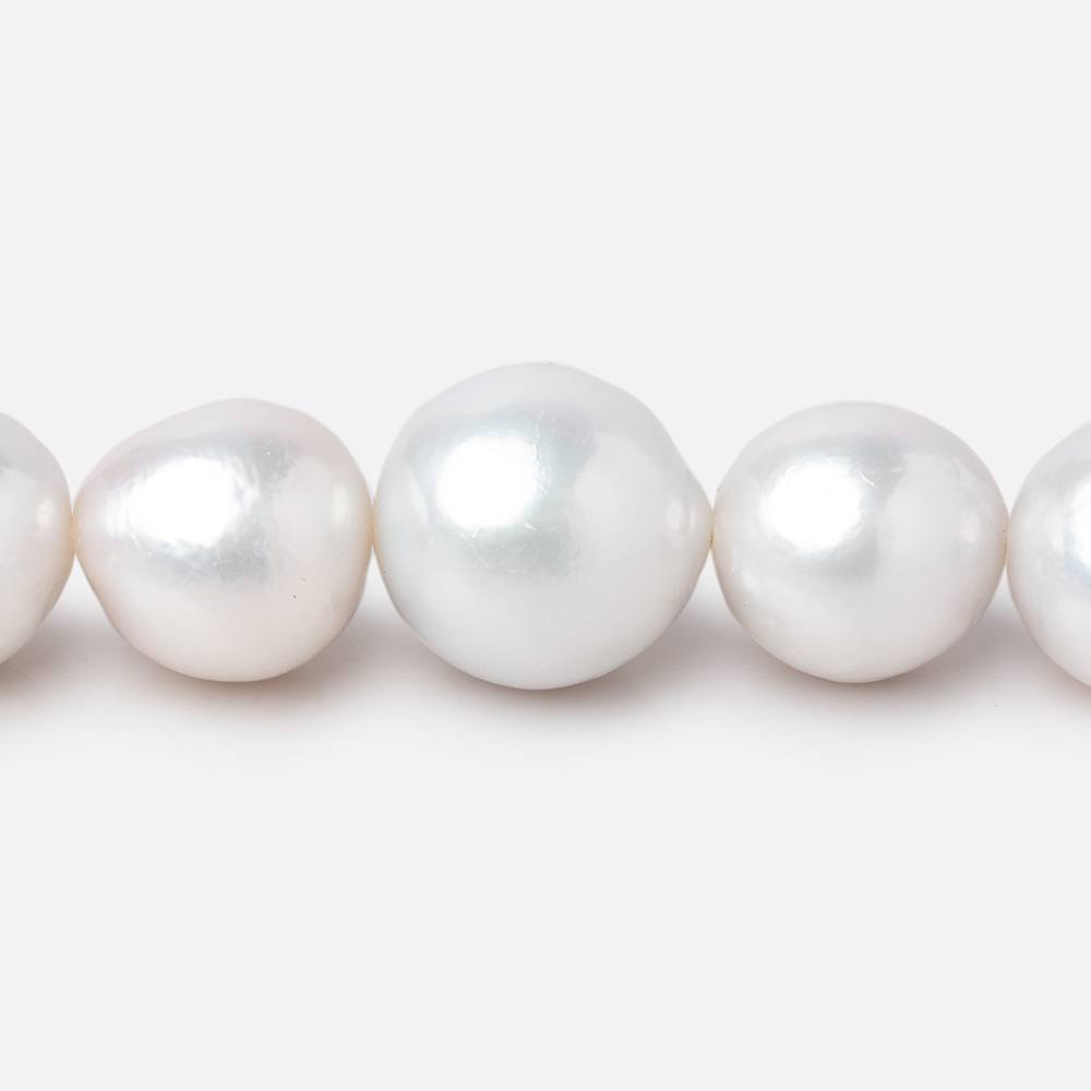 10-13mm White Off Round Freshwater Pearls 16 inch 36 Beads AA - Beadsofcambay.com