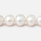 10-13mm White Off Round Freshwater Pearls 16 inch 38 Beads AA - Beadsofcambay.com