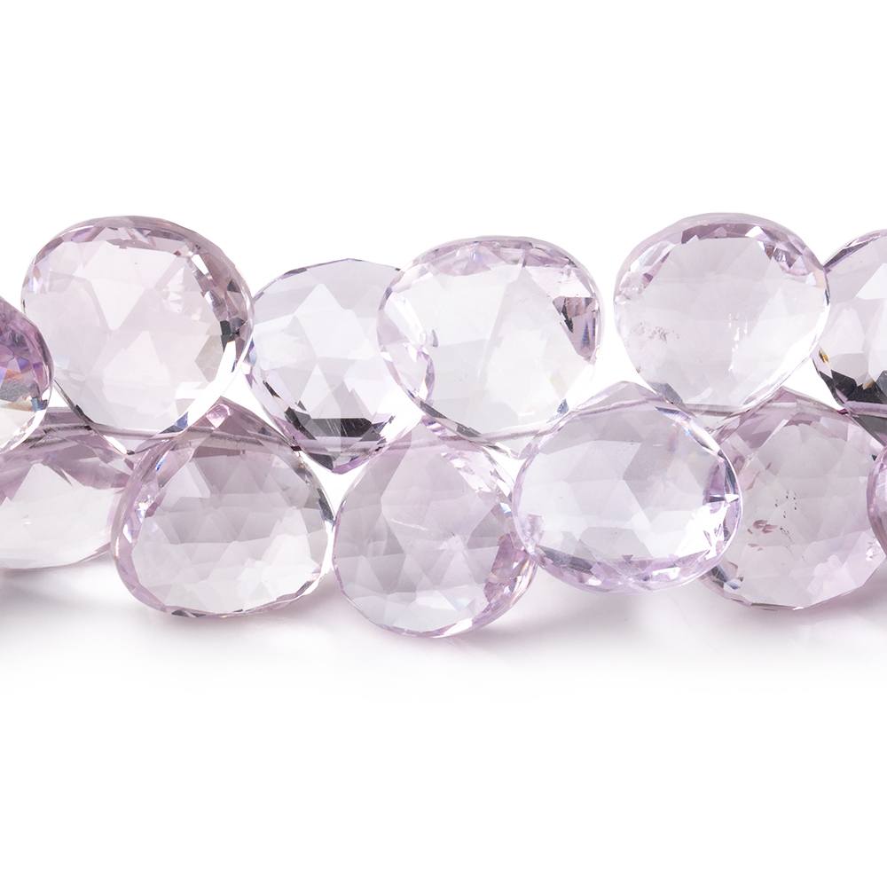 10-14.5mm Pink Amethyst Faceted Heart Beads 8 inch 33 pieces - Beadsofcambay.com