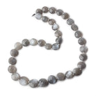 10-14.5mm Platinum Grey Moonstone faceted coin beads 16 inch 35 pieces AA Grade - Beadsofcambay.com