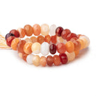 10-14mm Mexican Fire Opal faceted rondelle beads 14 in. 49 pieces AA Quality - Beadsofcambay.com