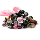 10-14mm Multi Color Tourmaline Beads Heart Briolette 44 pcs - Beadsofcambay.com