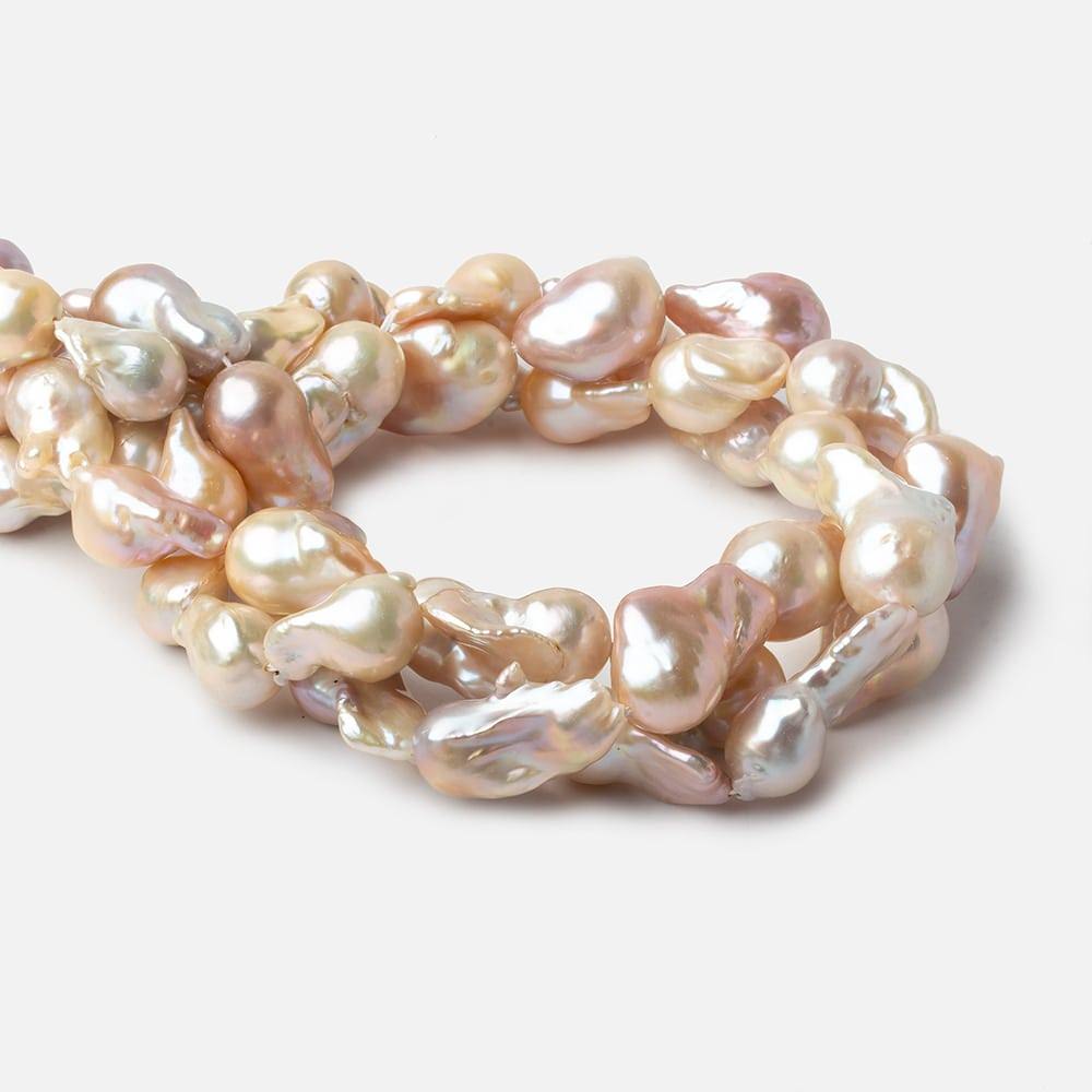 10-14mm Tri Color Ultra Baroque Freshwater Pearls 16 inch 19 pieces - Beadsofcambay.com