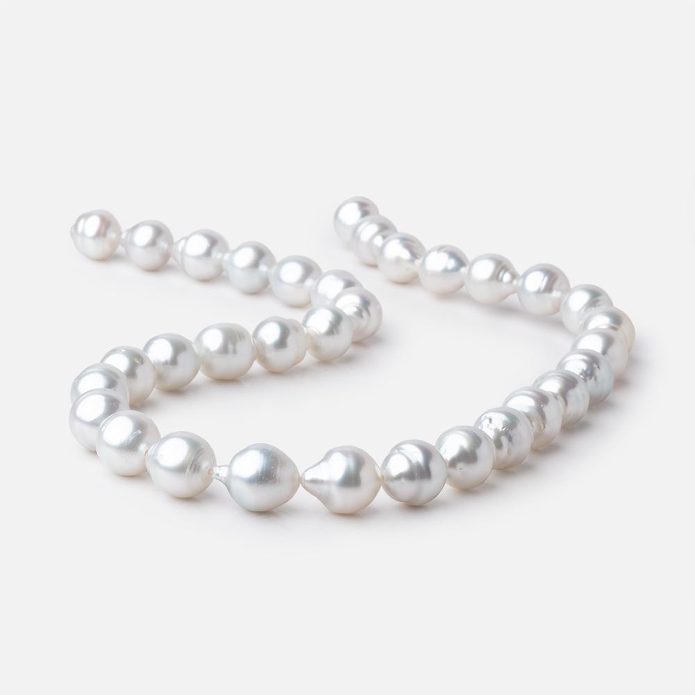 10-14mm White South Sea Saltwater Pearls 16 inch 33 Beads AA - Beadsofcambay.com