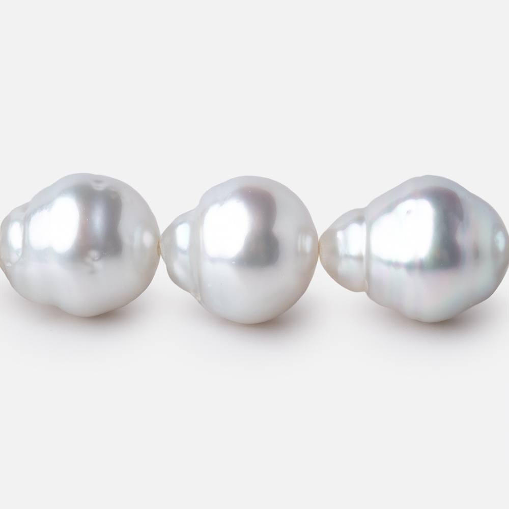 10-14mm White South Sea Saltwater Pearls 16 inch 33 Beads AA - Beadsofcambay.com