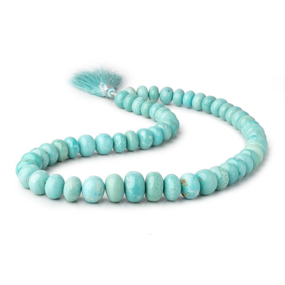 10-15.5mm Mongolian Turquoise plain rondelle beads 18 inches 54 pieces - Beadsofcambay.com
