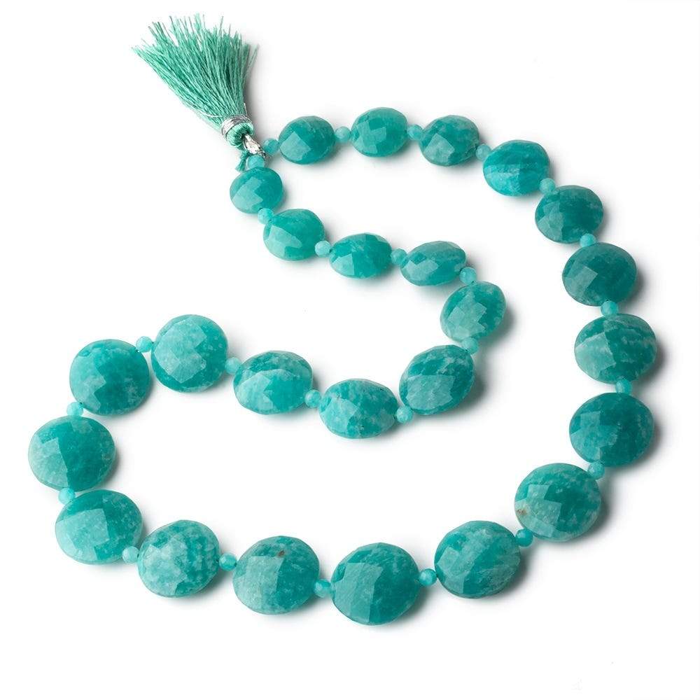 10-15mm Amazonite faceted coin & rondelle beads 16 inch 25 coins 26 rondelles - Beadsofcambay.com