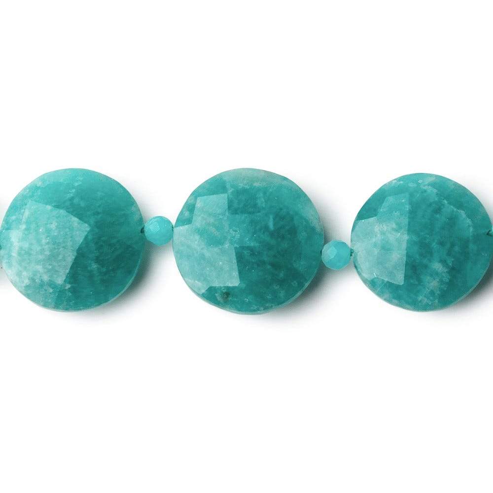 10-15mm Amazonite faceted coin & rondelle beads 16 inch 25 coins 26 rondelles - Beadsofcambay.com