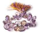 10-15mm Ametrine Faceted Heart Beads 8 inch 43 pieces - Beadsofcambay.com