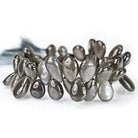 10-15mm Platinum Grey Moonstone Plain Pear Beads, AA Grade 46 pcs - Beadsofcambay.com