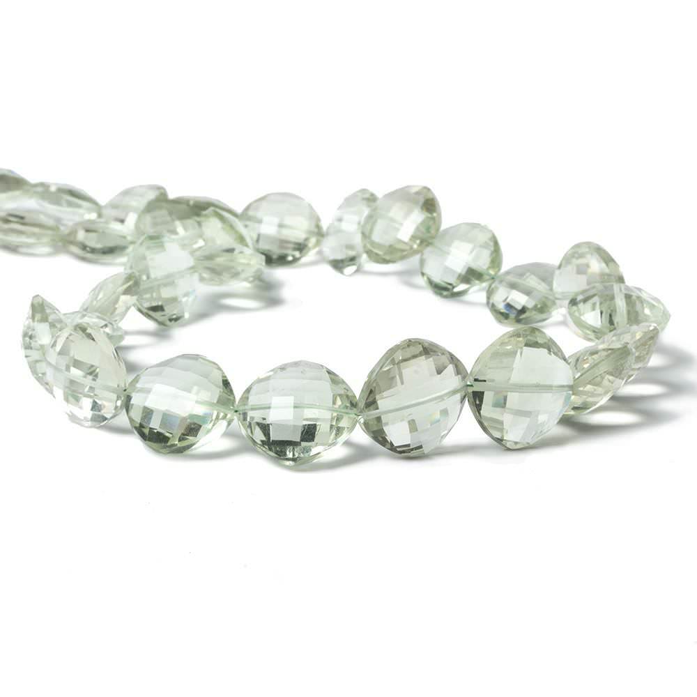 10 -15mm Prasiolite Faceted Pillow Beads 16 inch 32 pieces - Beadsofcambay.com